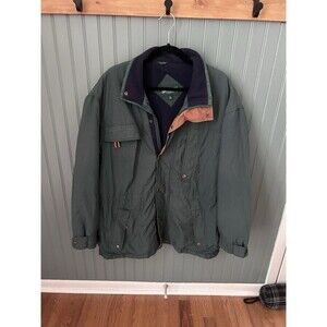 American Eagle Jacket Men's L Green Long Sleeve Full Zip Pockets Vintage Chore
